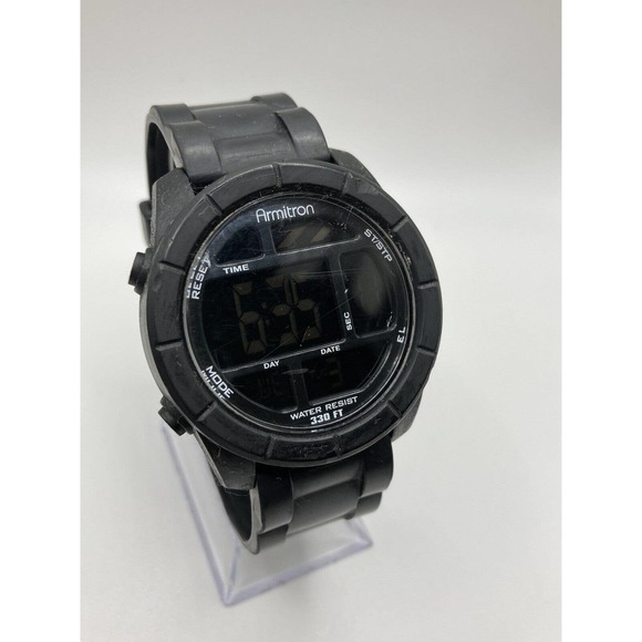 Armitron Men’s All Sport Black Rasin Digital Quartz Watch 40/8253 New Batt - Picture 1 of 7